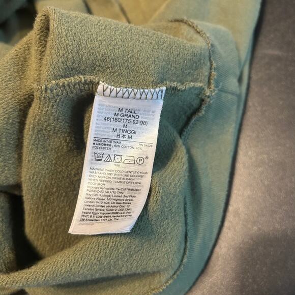 GAP Women’s Olive Green Mock Neck Sweatshirt Dress Size M Tall Cotton Blend - Picture 5 of 5